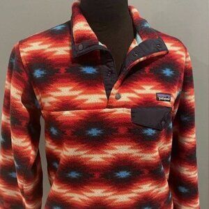 Patagonia Red, Rust & Blue Snap-T Fleece Pullover
